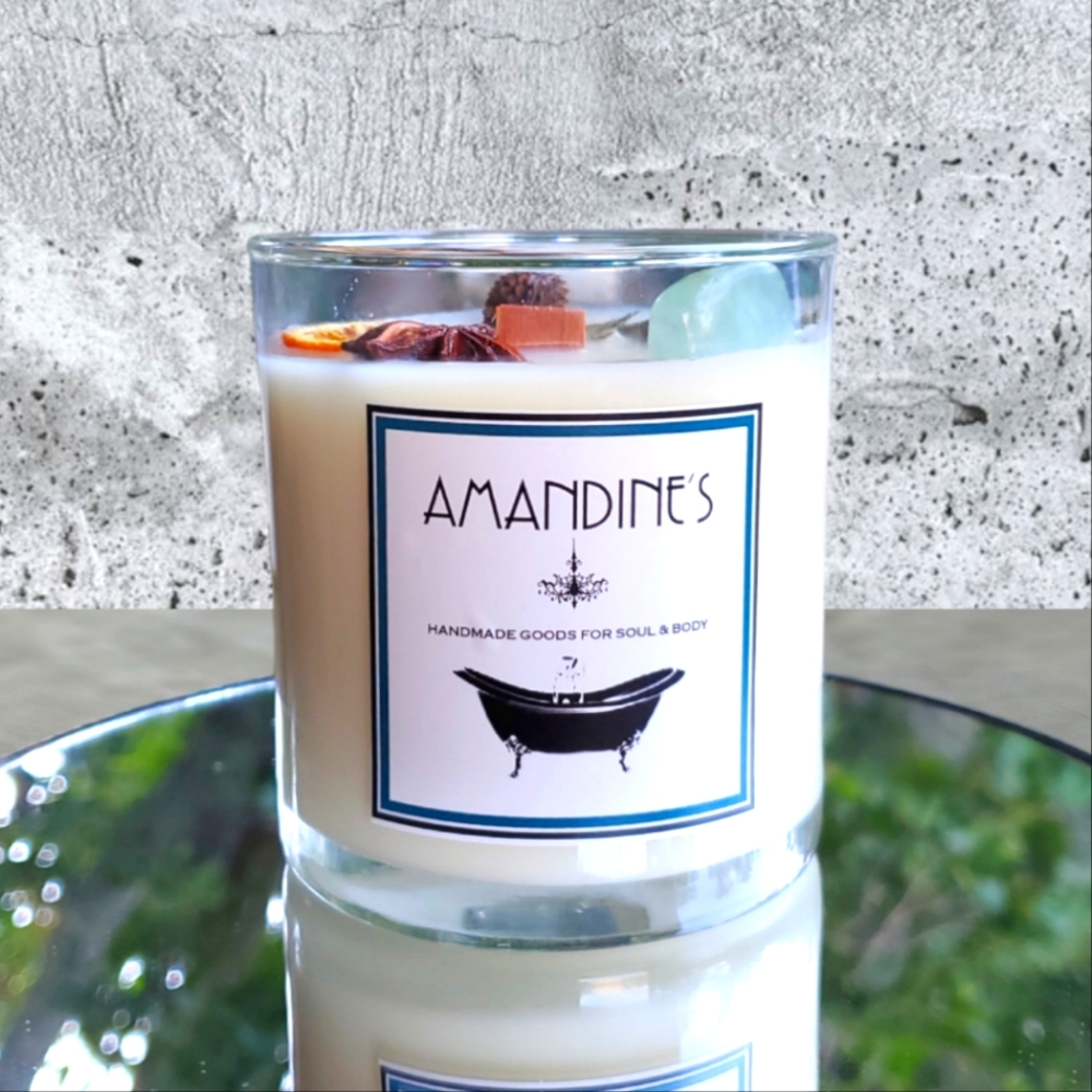 NWT Wassail Crystal-infused Soy Candle